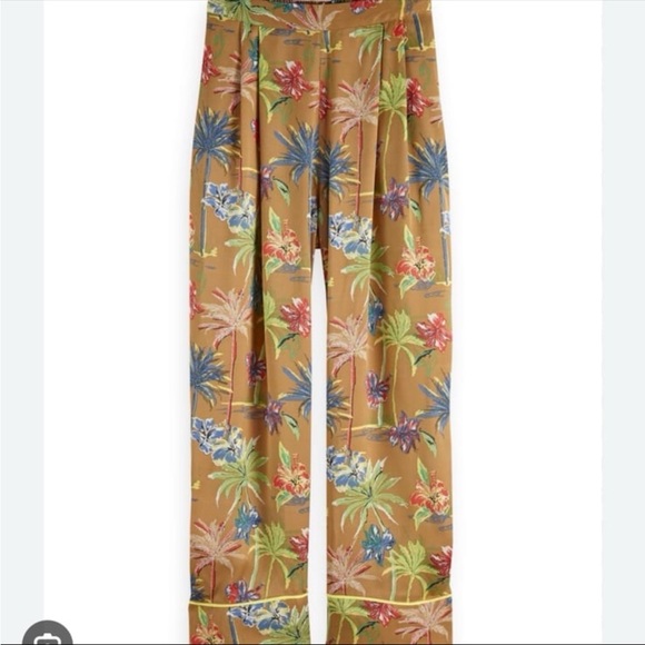 Scotch & Soda NWOT Tropical Print Wide Leg Trouser Pant - Picture 6 of 16
